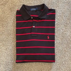 🤎 POLO BY RALPH LAUREN Men’s short sleeve top Black with Red Stripes Men’s 3XB